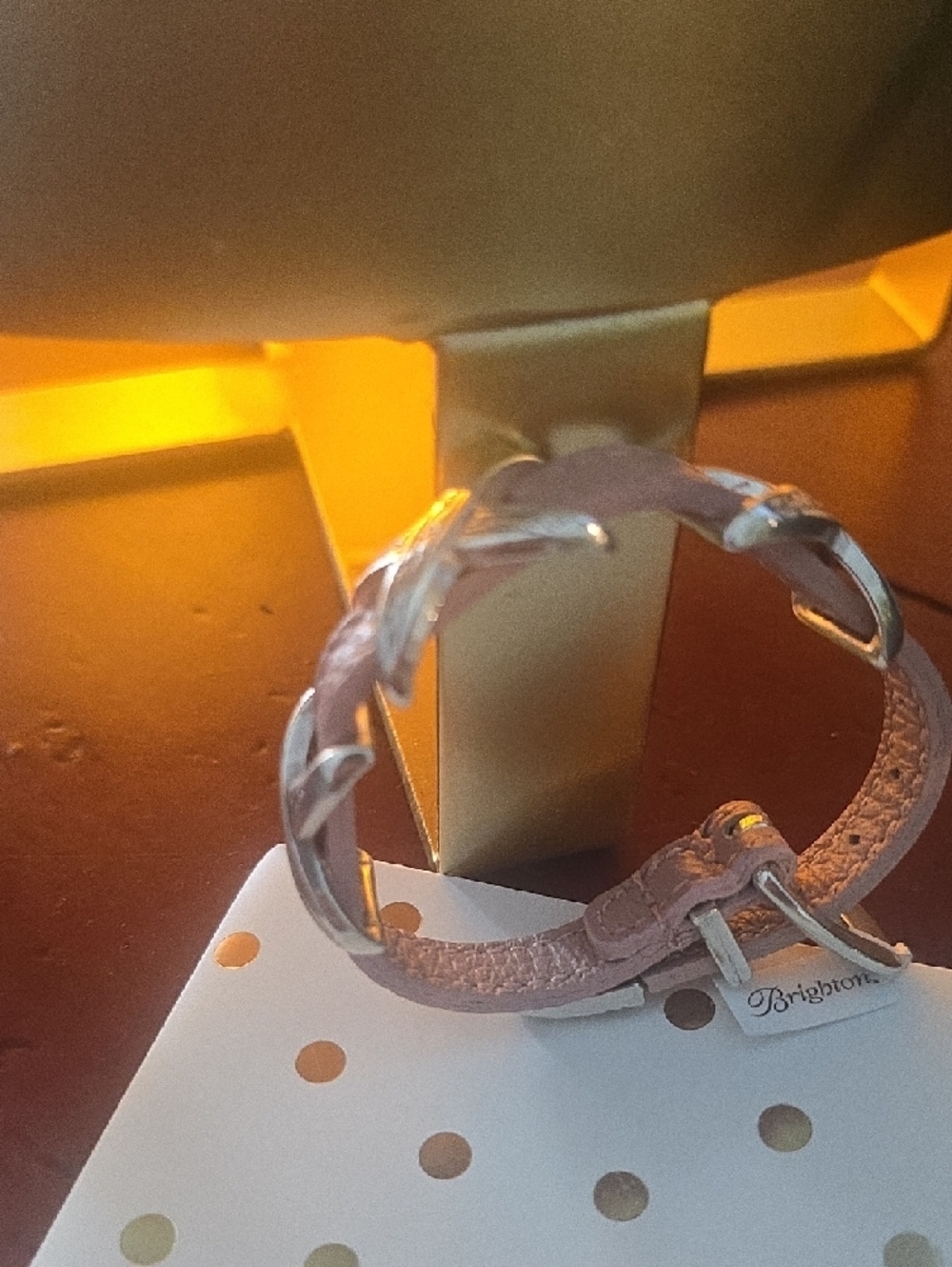 Brighton Silver Accent Pink Leather Bracelet - NWT - Picture 6 of 7